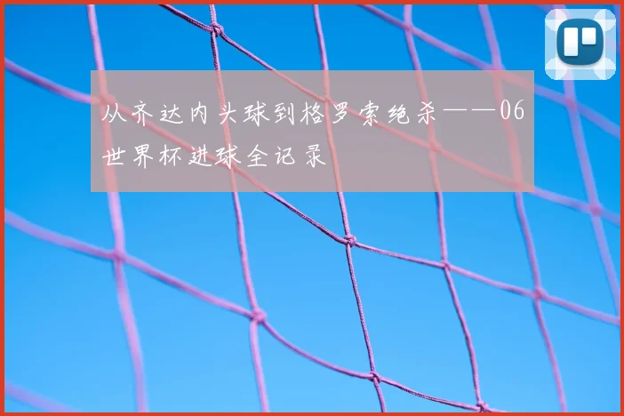 从齐达内头球到格罗索绝杀——06世界杯进球全记录